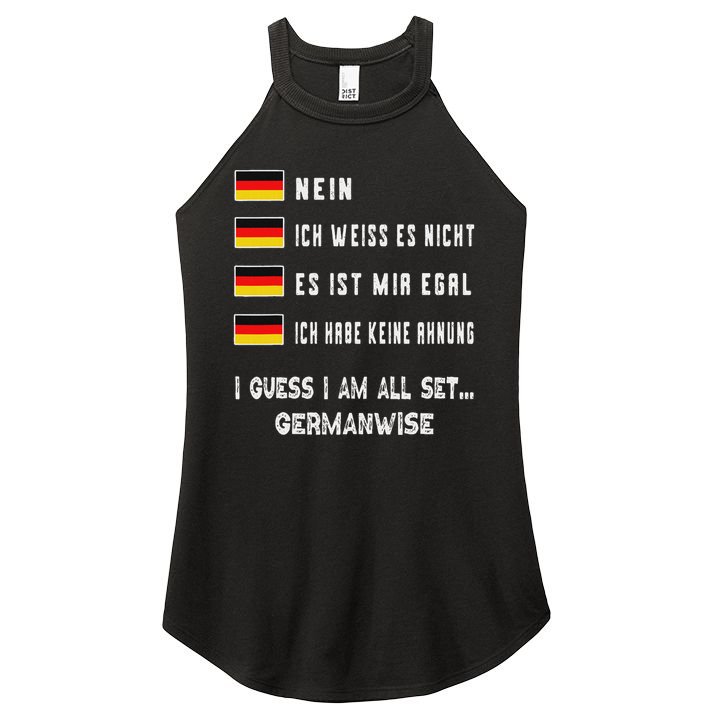 Speaking German Funny Deutsch Student German Language Women's Perfect Tri Rocker Tank