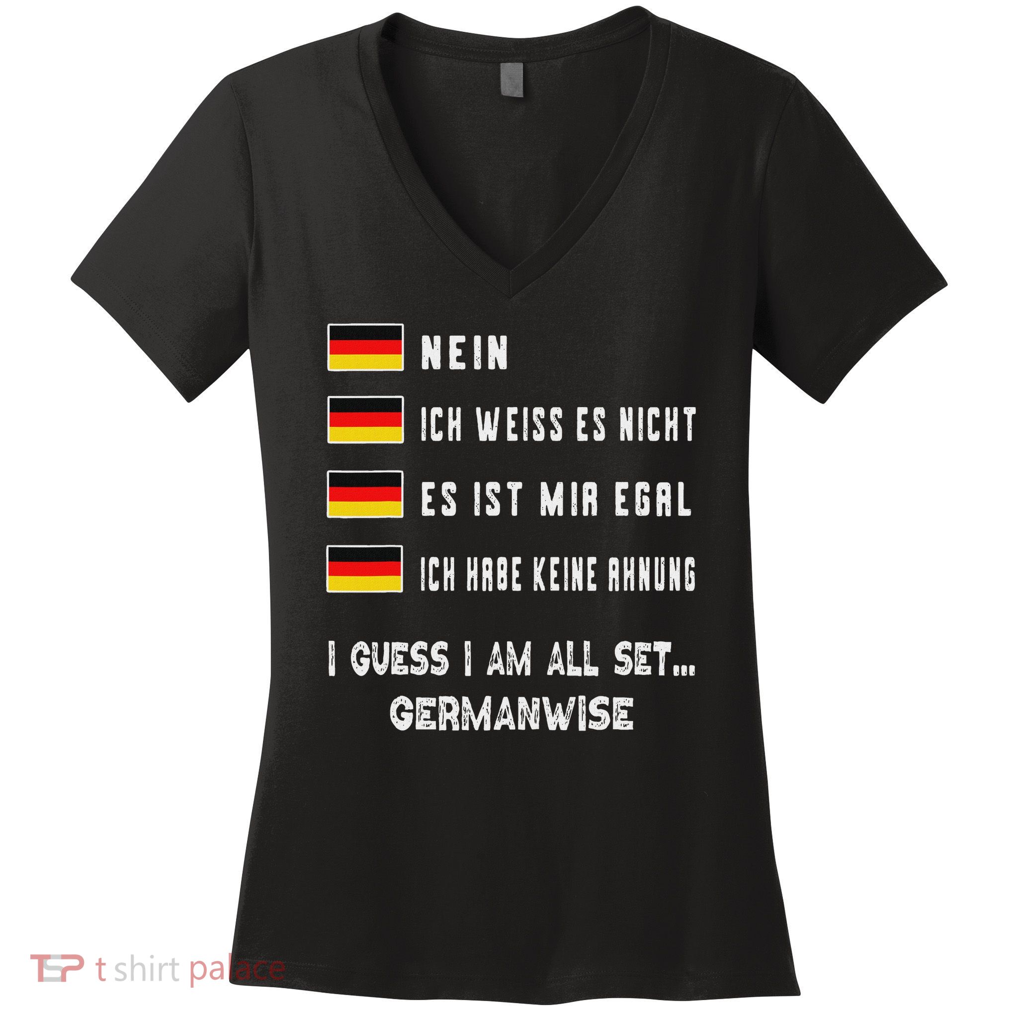 Speaking German Funny Deutsch Student German Language Women's V-Neck T-Shirt
