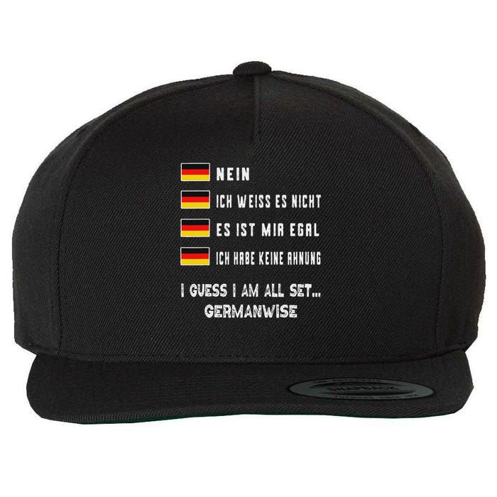 Speaking German Funny Deutsch Student German Language Wool Snapback Cap