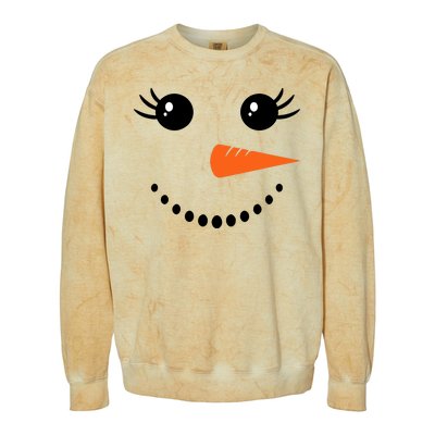 Snowman Girl Face For Girls Christmas Winter Colorblast Crewneck Sweatshirt