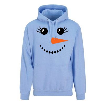 Snowman Girl Face For Girls Christmas Winter Unisex Surf Hoodie