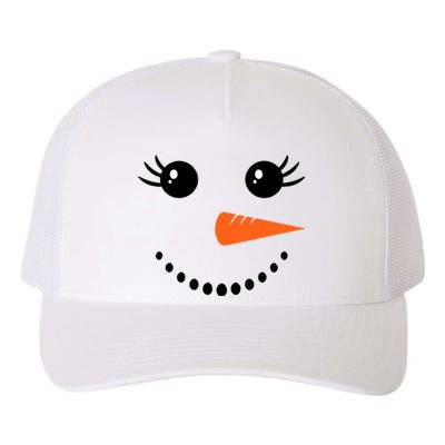 Snowman Girl Face For Girls Christmas Winter Yupoong Adult 5-Panel Trucker Hat