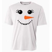 Snowman Girl Face For Girls Christmas Winter Cooling Performance Crew T-Shirt