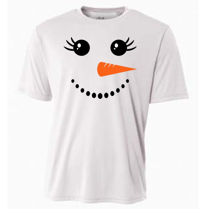 Snowman Girl Face For Girls Christmas Winter Cooling Performance Crew T-Shirt