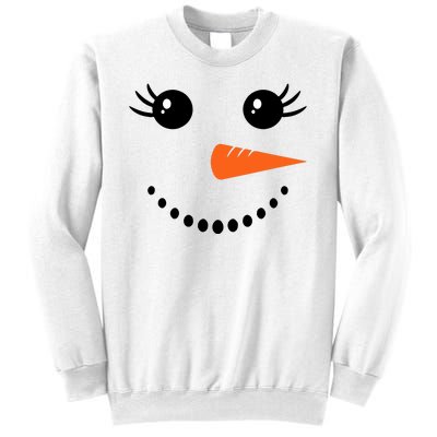 Snowman Girl Face For Girls Christmas Winter Sweatshirt