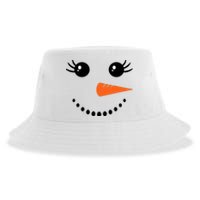 Snowman Girl Face For Girls Christmas Winter Sustainable Bucket Hat