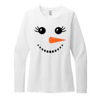 Snowman Girl Face For Girls Christmas Winter Womens CVC Long Sleeve Shirt