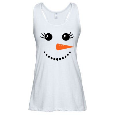 Snowman Girl Face For Girls Christmas Winter Ladies Essential Flowy Tank