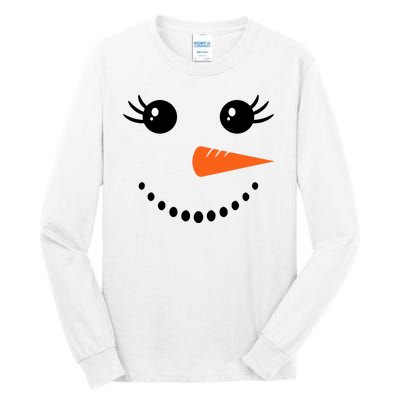 Snowman Girl Face For Girls Christmas Winter Tall Long Sleeve T-Shirt