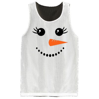 Snowman Girl Face For Girls Christmas Winter Mesh Reversible Basketball Jersey Tank