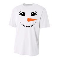 Snowman Girl Face For Girls Christmas Winter Performance Sprint T-Shirt