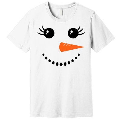 Snowman Girl Face For Girls Christmas Winter Premium T-Shirt