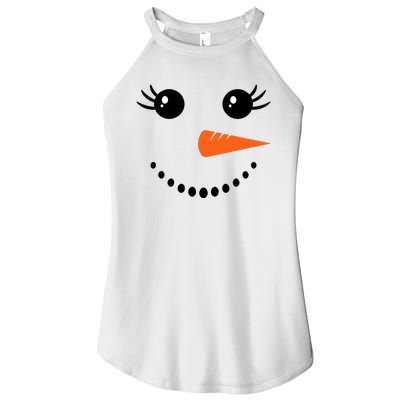 Snowman Girl Face For Girls Christmas Winter Women's Perfect Tri Rocker Tank