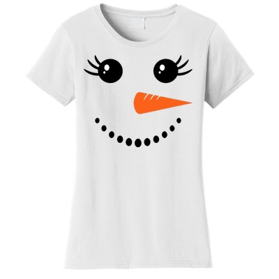 Snowman Girl Face For Girls Christmas Winter Women's T-Shirt