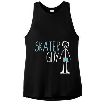 Skater Guy Funny Skates Ice Skating Boy Figure Skaters Ladies PosiCharge Tri-Blend Wicking Tank
