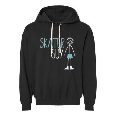 Skater Guy Funny Skates Ice Skating Boy Figure Skaters Garment-Dyed Fleece Hoodie