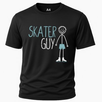 Skater Guy Funny Skates Ice Skating Boy Figure Skaters Performance Shirt