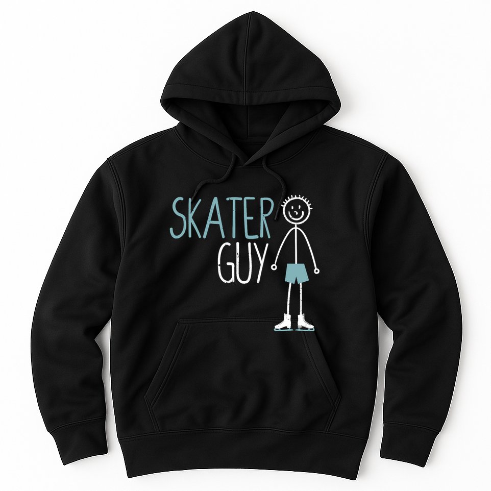 Skater Guy Funny Skates Ice Skating Boy Figure Skaters Hoodie