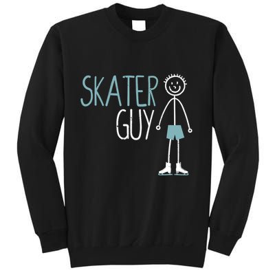 Skater Guy Funny Skates Ice Skating Boy Figure Skaters Sweatshirt