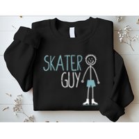 Skater Guy Funny Skates Ice Skating Boy Figure Skaters Sweatshirt