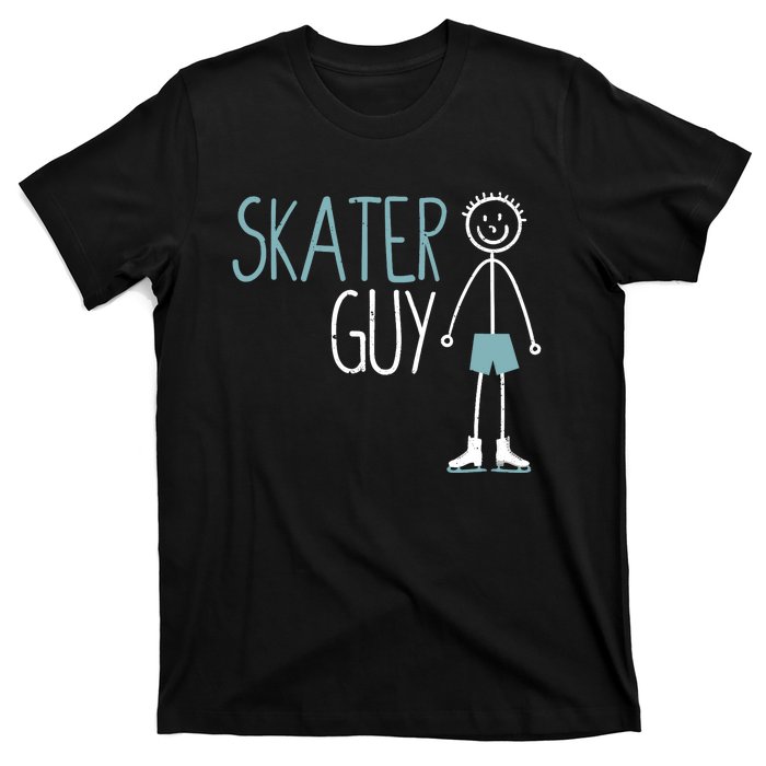 Skater Guy Funny Skates Ice Skating Boy Figure Skaters T-Shirt