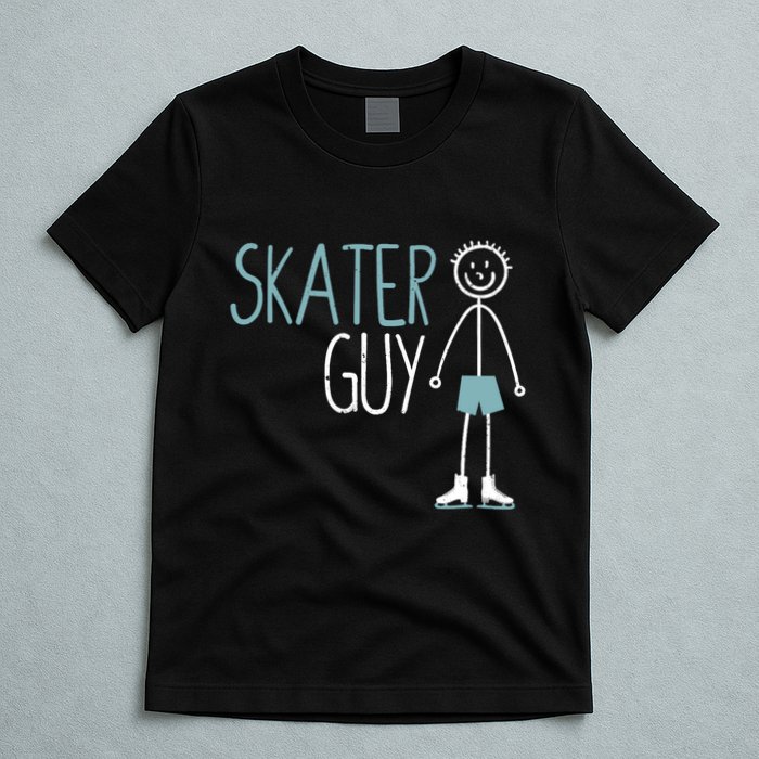 Skater Guy Funny Skates Ice Skating Boy Figure Skaters T-Shirt