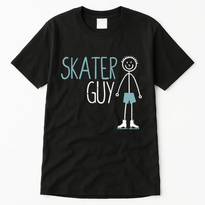 Skater Guy Funny Skates Ice Skating Boy Figure Skaters Tall T-Shirt