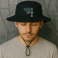 Skater Guy Funny Skates Ice Skating Boy Figure Skaters Bucket Hat