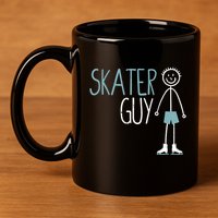 Skater Guy Funny Skates Ice Skating Boy Figure Skaters 11oz C Handle Ceramic Mug