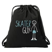 Skater Guy Funny Skates Ice Skating Boy Figure Skaters Drawstring Bag