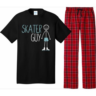 Skater Guy Funny Skates Ice Skating Boy Figure Skaters Pajama Set