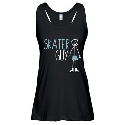 Skater Guy Funny Skates Ice Skating Boy Figure Skaters Ladies Essential Flowy Tank