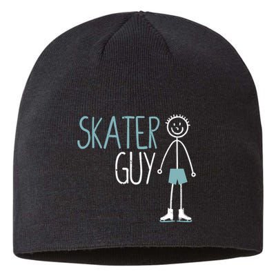 Skater Guy Funny Skates Ice Skating Boy Figure Skaters Sustainable Beanie