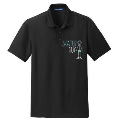 Skater Guy Funny Skates Ice Skating Boy Figure Skaters Dry Zone Grid Polo