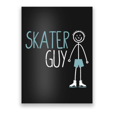 Skater Guy Funny Skates Ice Skating Boy Figure Skaters Poster