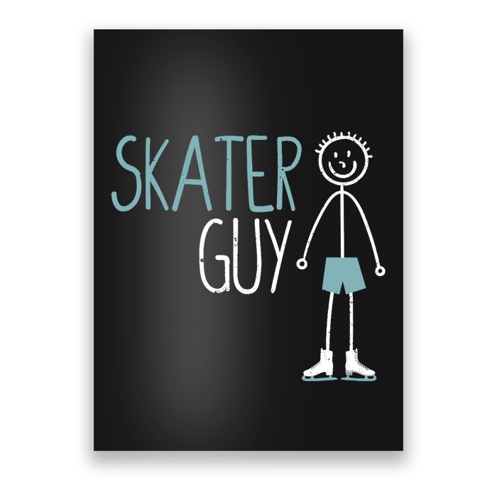 Skater Guy Funny Skates Ice Skating Boy Figure Skaters Poster