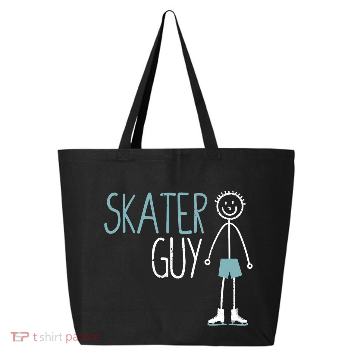Skater Guy Funny Skates Ice Skating Boy Figure Skaters 25L Jumbo Tote