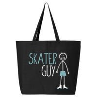 Skater Guy Funny Skates Ice Skating Boy Figure Skaters 25L Jumbo Tote