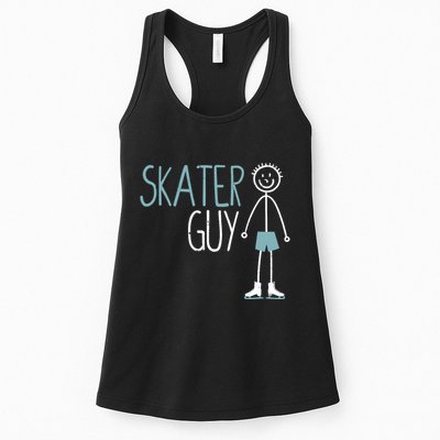 Skater Guy Funny Skates Ice Skating Boy Figure Skaters Womens Tank Top