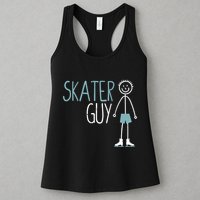 Skater Guy Funny Skates Ice Skating Boy Figure Skaters Womens Tank Top