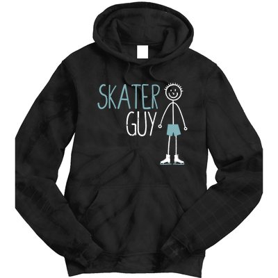 Skater Guy Funny Skates Ice Skating Boy Figure Skaters Tie Dye Hoodie