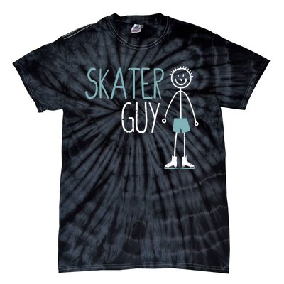 Skater Guy Funny Skates Ice Skating Boy Figure Skaters Tie-Dye T-Shirt