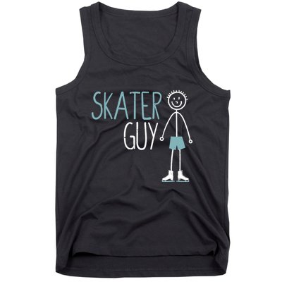 Skater Guy Funny Skates Ice Skating Boy Figure Skaters Tank Top