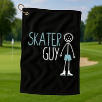 Skater Guy Funny Skates Ice Skating Boy Figure Skaters Golf Towel