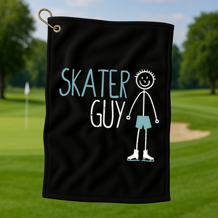 Skater Guy Funny Skates Ice Skating Boy Figure Skaters Golf Towel