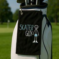Skater Guy Funny Skates Ice Skating Boy Figure Skaters Golf Towel