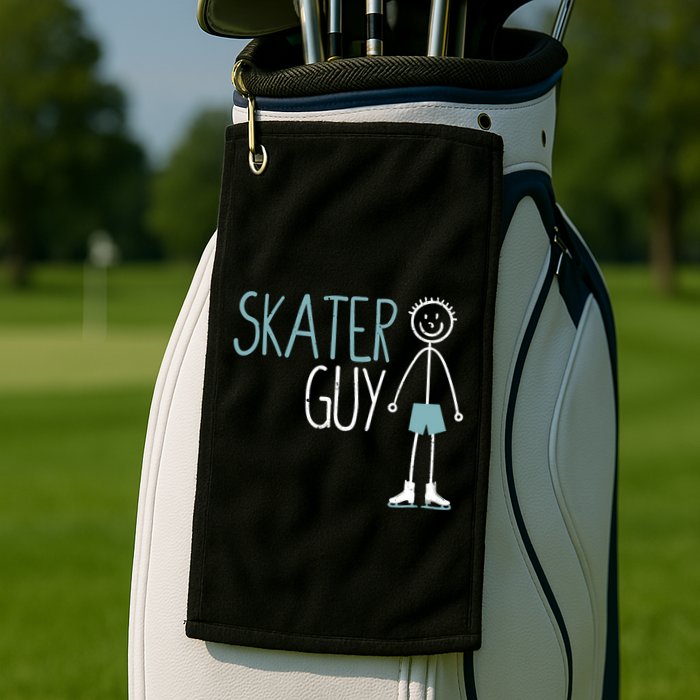 Skater Guy Funny Skates Ice Skating Boy Figure Skaters Golf Towel