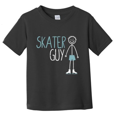 Skater Guy Funny Skates Ice Skating Boy Figure Skaters Toddler T-Shirt