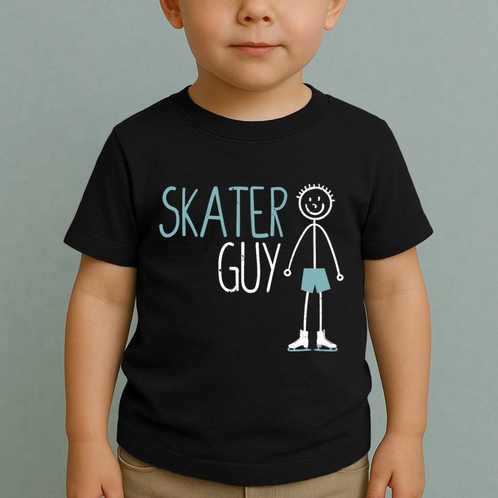 Skater Guy Funny Skates Ice Skating Boy Figure Skaters Toddler T-Shirt