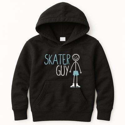 Skater Guy Funny Skates Ice Skating Boy Figure Skaters Kids Hoodie